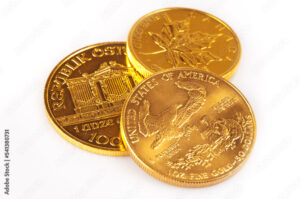 gold coins isolated